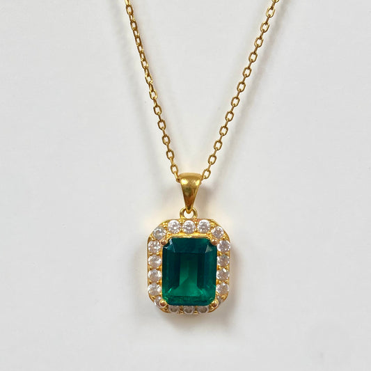 Emerald rectangle necklace